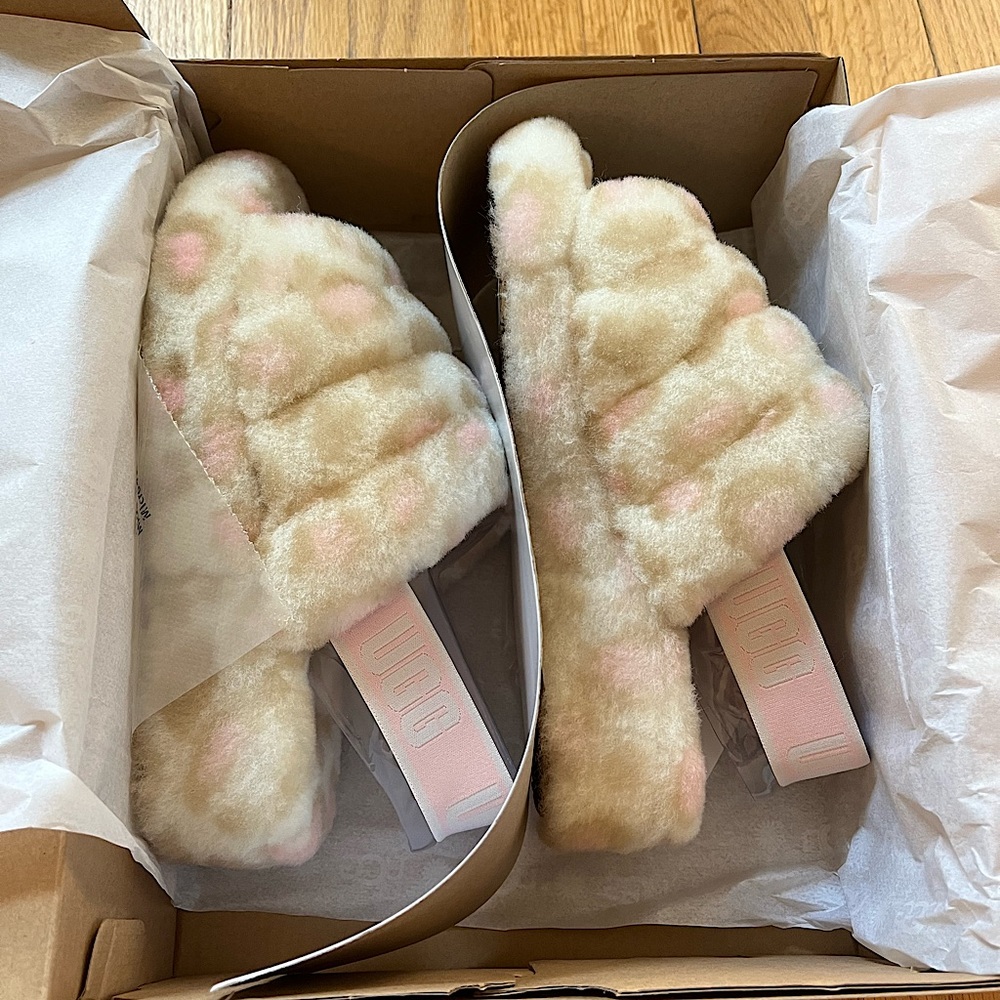 Fluff Yeah Slide Panther Print Ugg Slippers